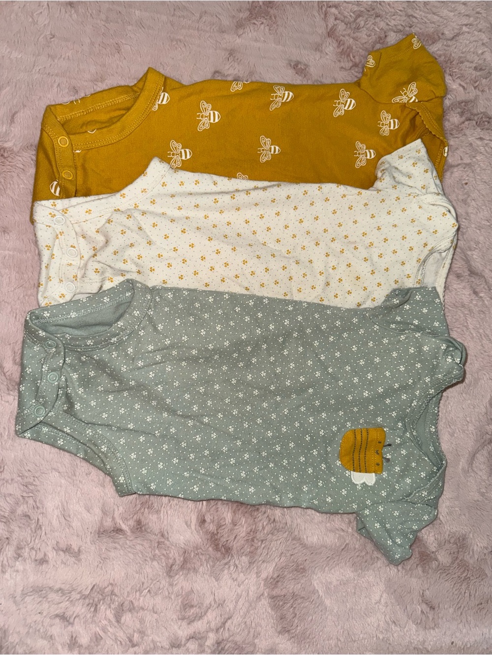 Carter's 3-Pack Bodysuits in Mustard, Cream & Sage